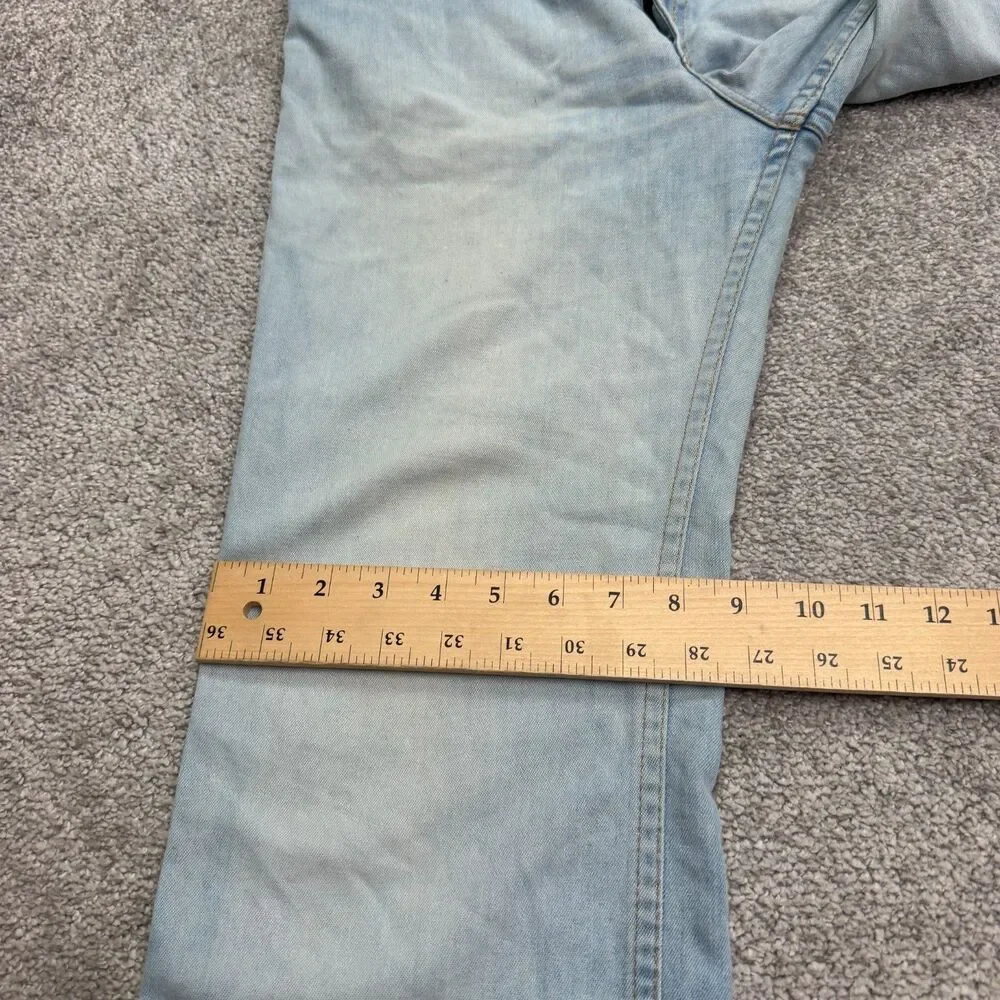 Levi's Vintage Y2K 2001 Light Wash Crop Denim Jeans Mens 34x30 Straight Leg